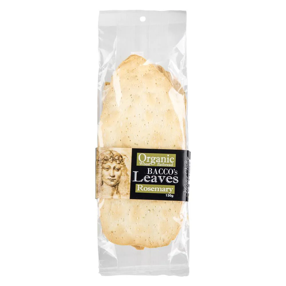 Bacco's Leaves Rosemary Organic Wheat Flatbread 130g