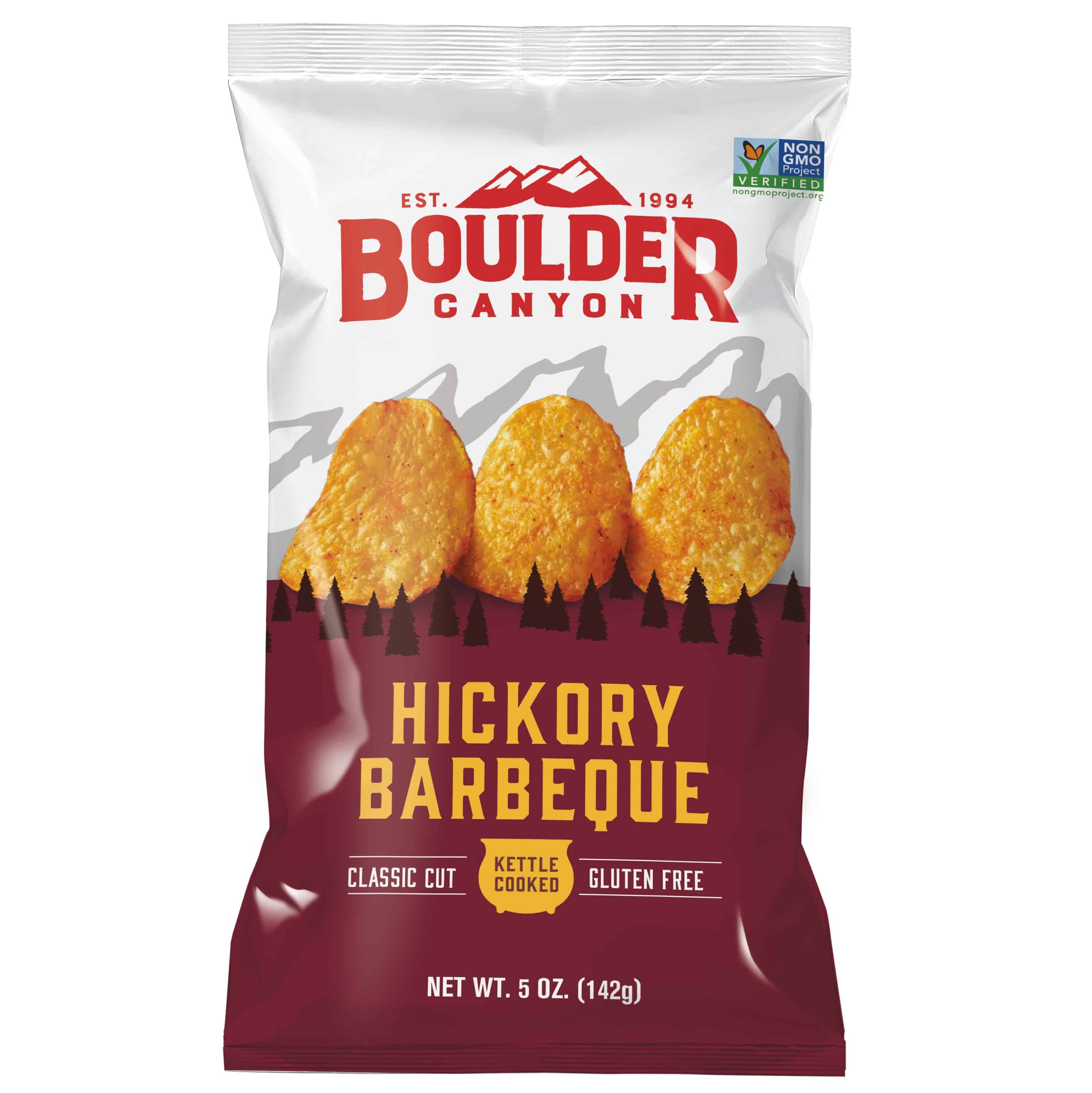Boulder Canyon Kettle Cooked Potato Chips Hickory Barbeque 142g
