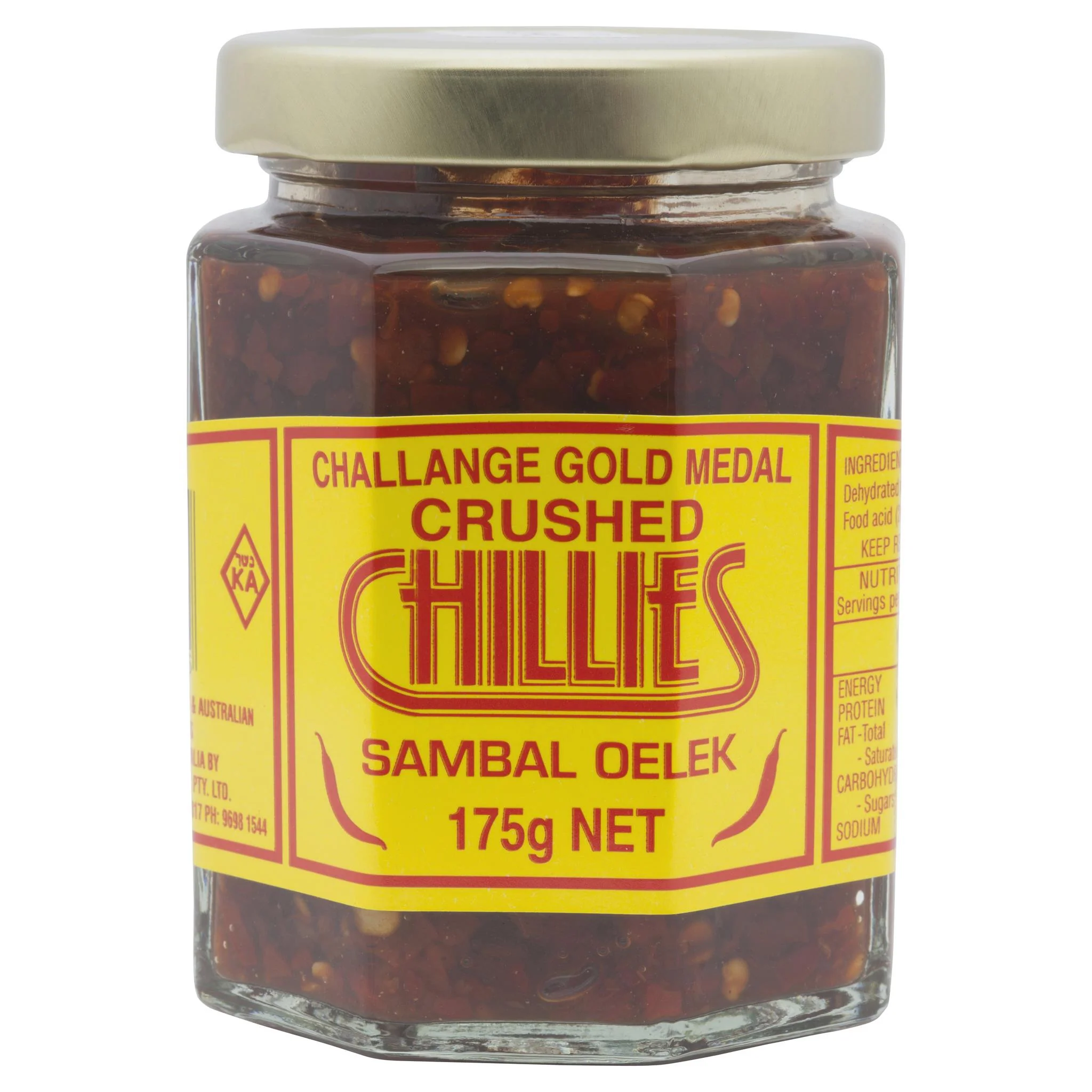 Challenge Gold Medal Crushed Chillies Sambal Oelek 175g