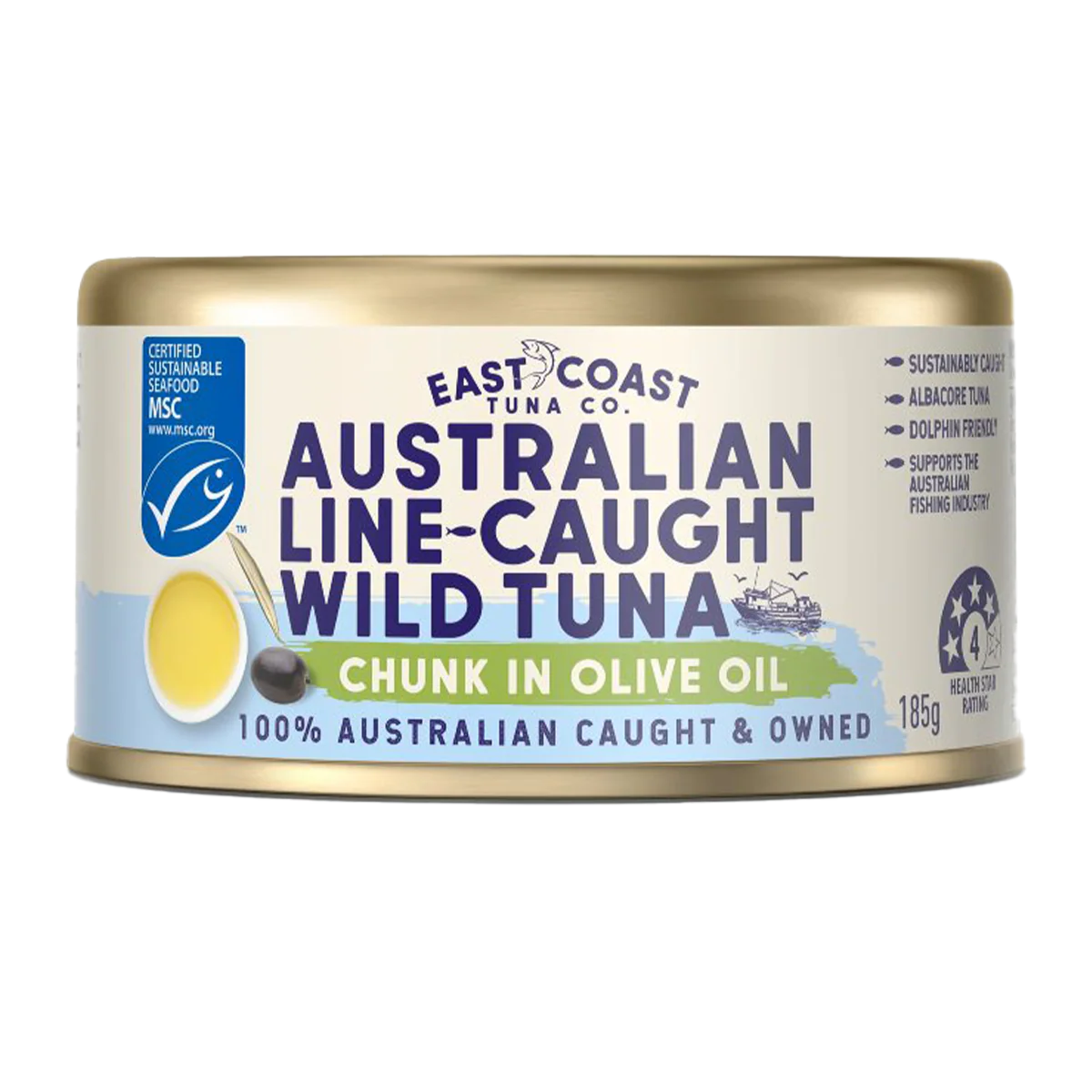 East Coast Tuna Co Australian Wild Tuna Chunks in Olive Oil 185g
