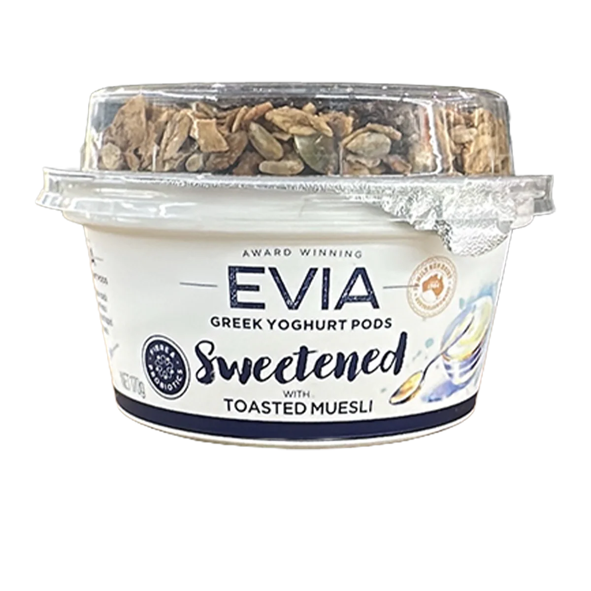 Evia Sweetened with Toasted Muesli Greek Yoghurt Pods 170g