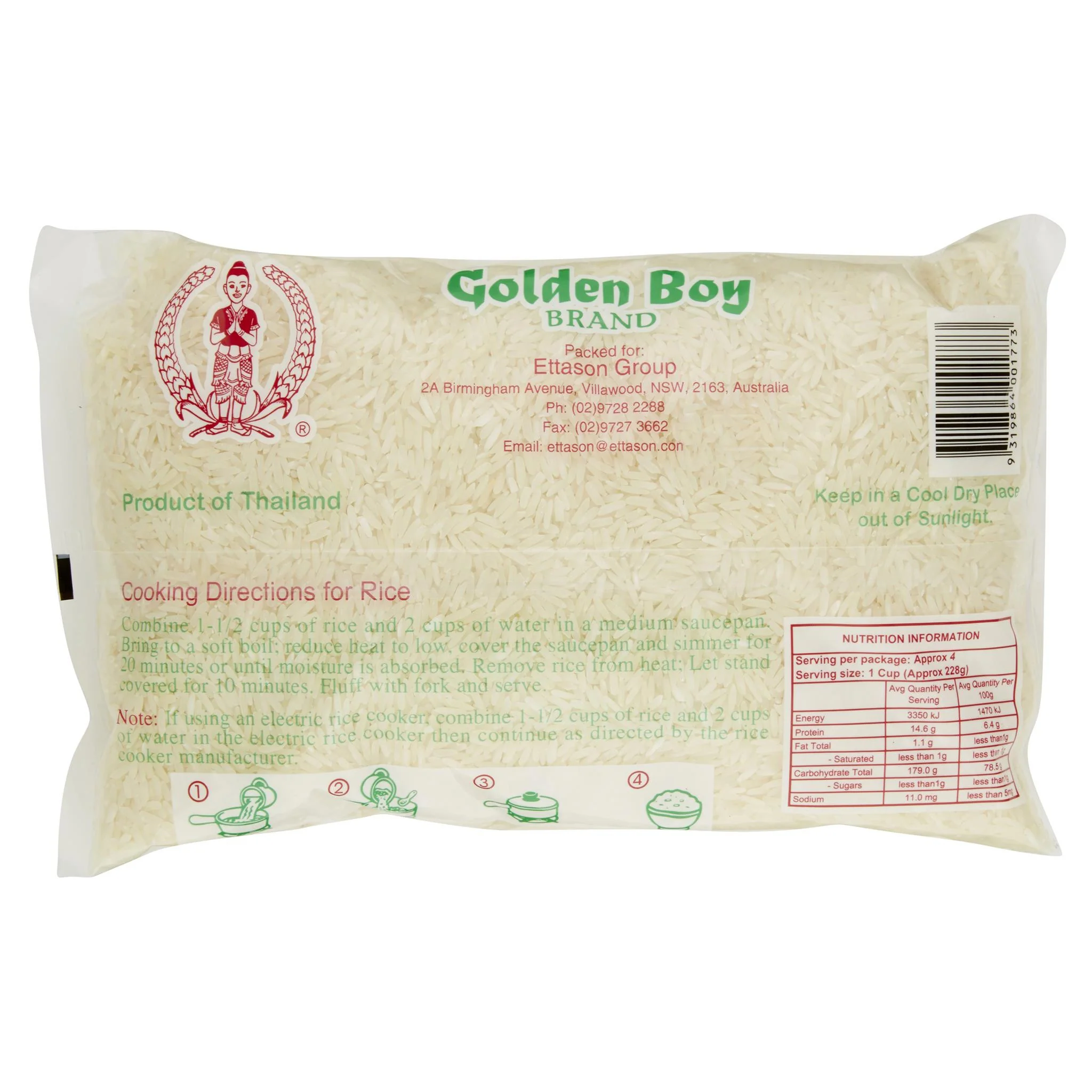 Golden Boy Jasmine Rice 1kg - Image 2