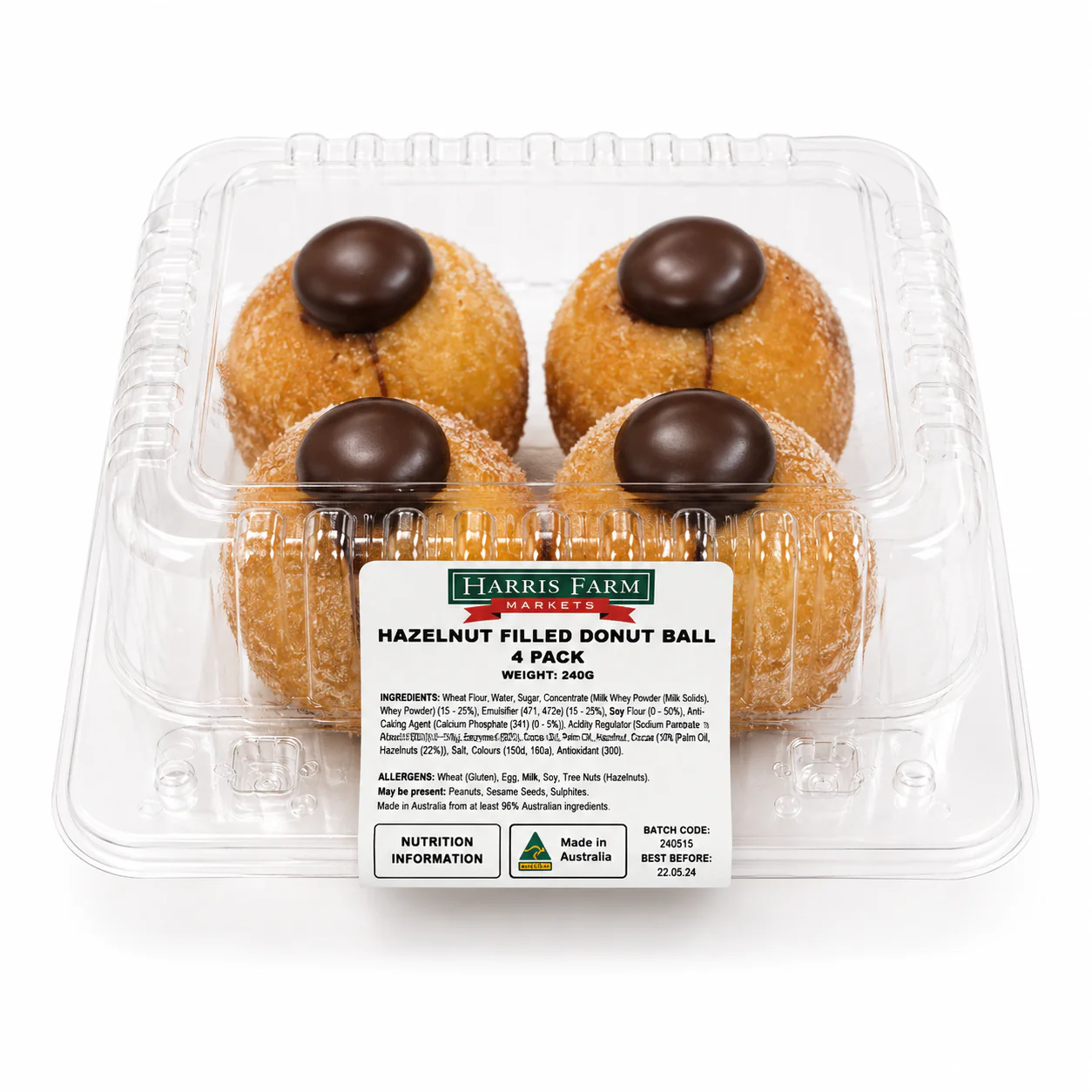 Harris Farm Hazelnut Mini Donuts 200g