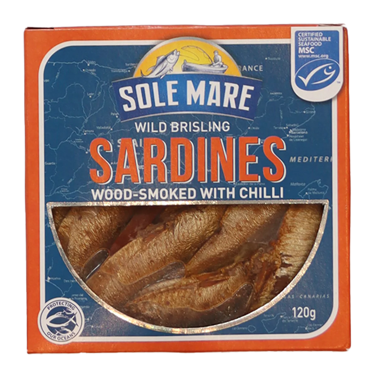 Sole Mare Wild Brisling Sardines Smoked with Chilli 120g