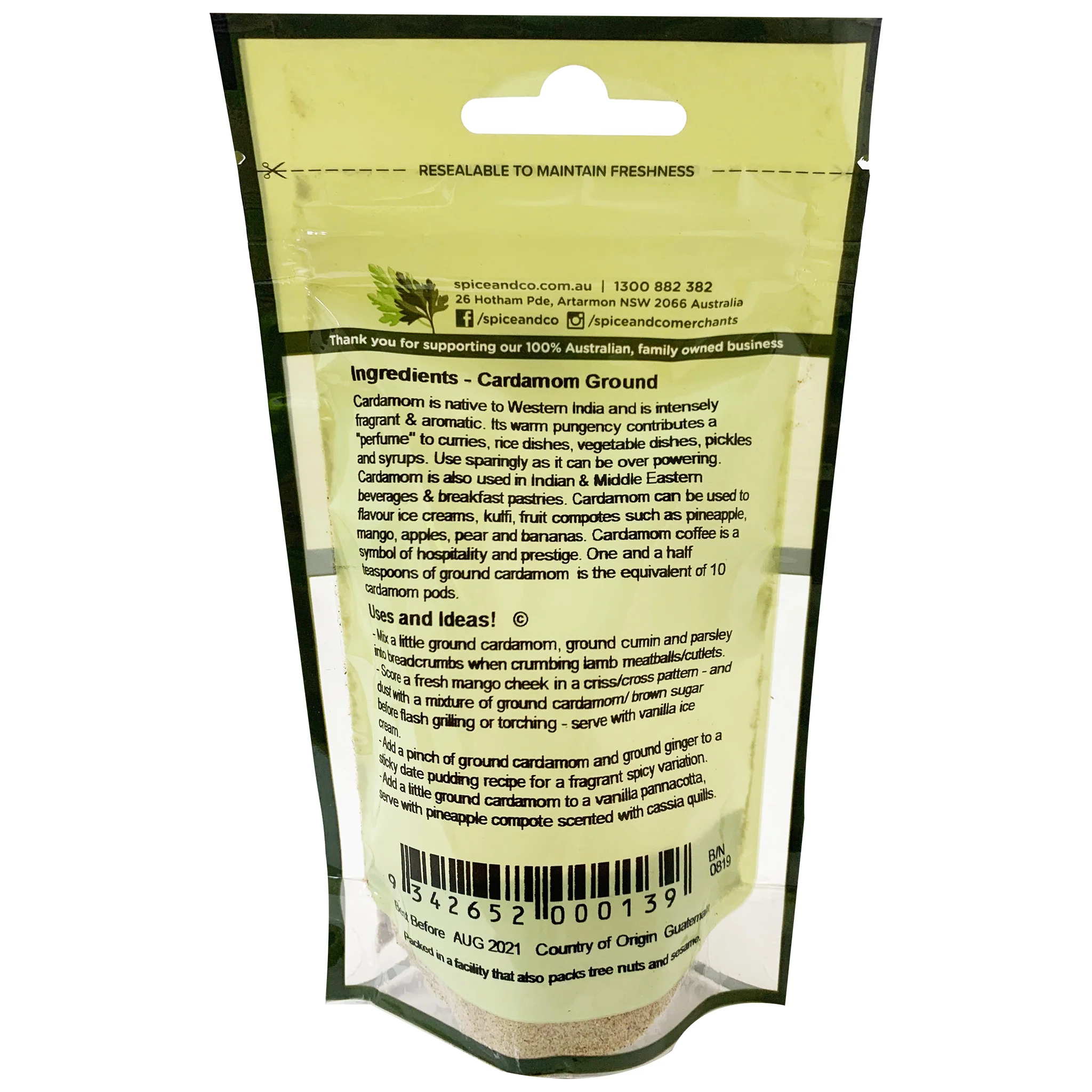 Spice and Co Cardamom Ground 15g - Image 2