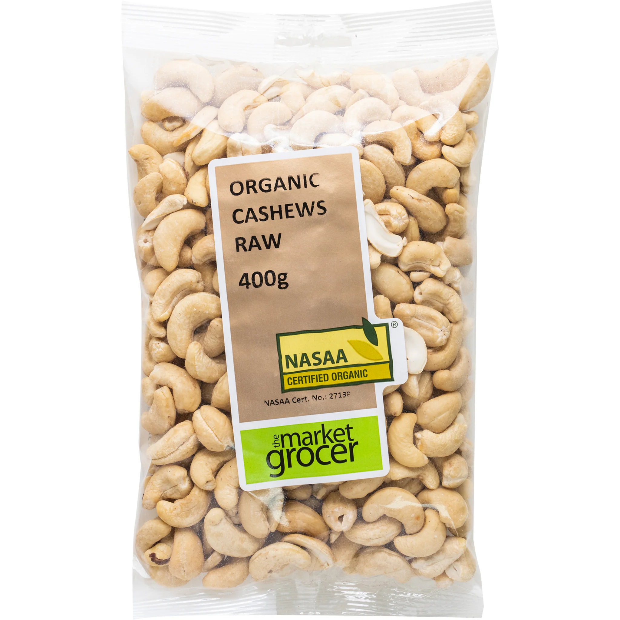 The Market Grocer Cashews Raw Organic 400g