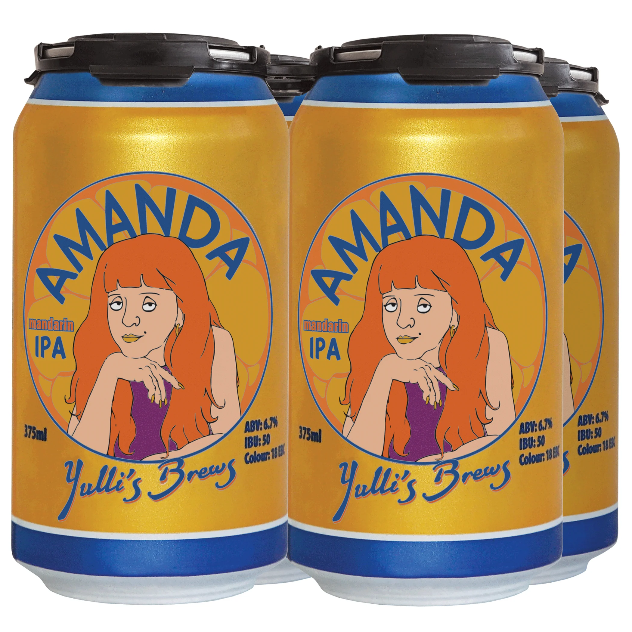 Yulli's Brews Amanda Mandarin IPA 4 x 375ml